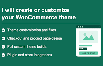 create or customize your woocommerce theme