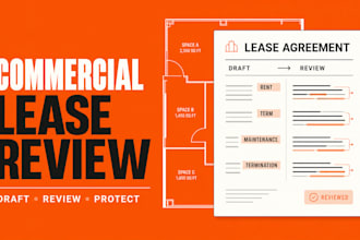 draft and review a commercial lease agreement for business