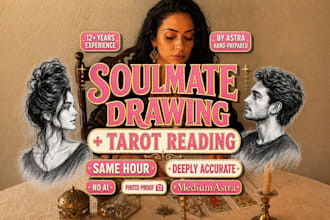 soulmate drawing and tarot reading future partner sketch same day delivery