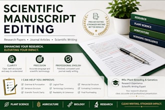 proofread and edit scientific research manuscripts