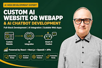 build custom ai website or webapp, ai chatbot as full stack web developer