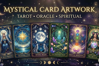 create mystical tarot oracle and spiritual card artwork