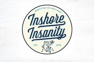 design fun fishing tournament logo