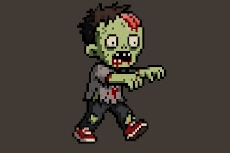 create 2d pixel art characters, sprite sheets, and game animations