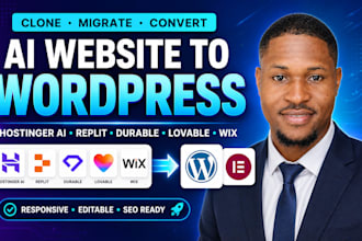clone migrate convert hostinger ai, replit, durable, lovable, wix to wordpress