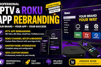 rebrand your iptv ,roku, ibo ultra, ibo glass, cineprime