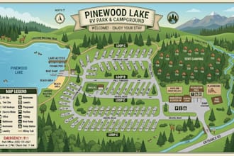 design a custom rv park, campground and resort map