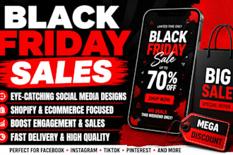 black friday shopify social media ad design ecommerce sale promotion graphics
