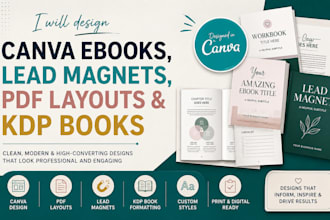 design canva ebooks, lead magnets, pdf layouts, kdp amazon