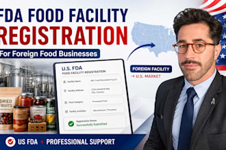 register your foreign food facility with US fda and provide US agent support