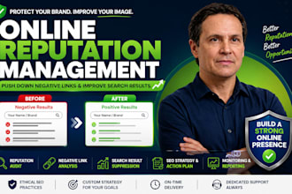 be your online reputation management and push down bad links, SEO manager