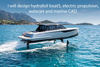 design hydrofoil boats, electric propulsion, waterjet and marine cad
