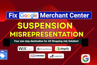 fix google merchant center suspension and merchant center misrepresentation