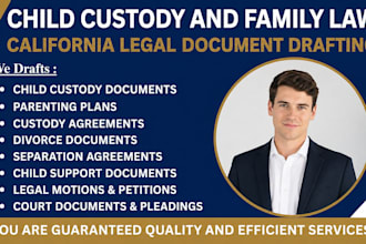 draft california child custody, divorce, separation family law legal document