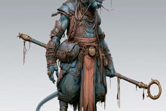 create sci fi, fantasy, horror and fiction character design and concept art