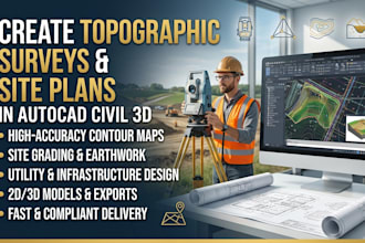 create topographic surveys and site plans in autocad civil 3d, gis mapping