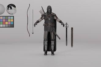 create a 3d game character model for games, animation and rendering