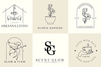 create a unique floral logo with elegant botanical and artistic