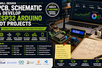 design pcb, schematic and develop esp32 arduino iot projects