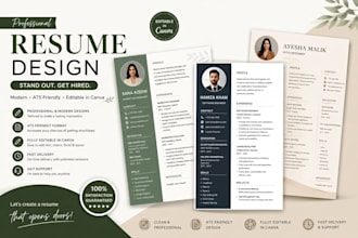 design a professional modern CV resume in canva