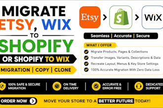 migrate etsy wix to shopify migration copy clone migrate shopify website to wix