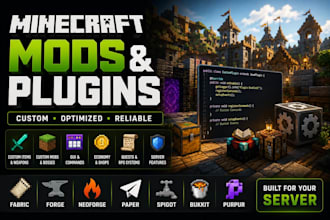 create custom minecraft forge, neoforge mods, paper plugins, forge fabric mods