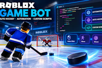 create a roblox game bot with auto hockey, automaton and custom scripting