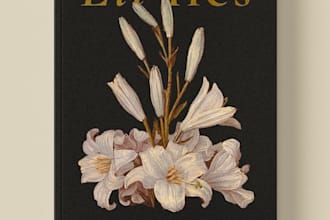 design romantic book cover with art