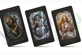 design card game box, tarot, poker and tcg cards for custom board game