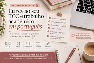vou revisar seu tcc e trabalho academico em portugues