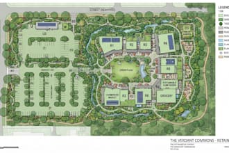 design a commercial property map, office leasing layout, and retail site plan