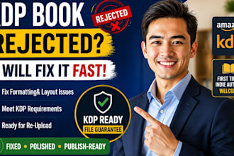 fixed rejected KDP book files for first time and indie authors