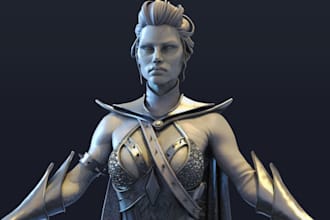 create 3d characters from 2d concept, character sculpture, game ready asset