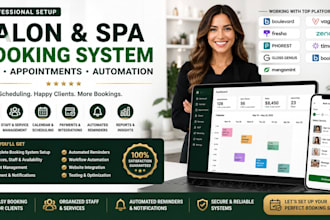 set up salon spa booking system, CRM, appointments and business automation