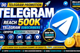 do telegram promotion reach 500k telegram subscribers crypto telegram promotion