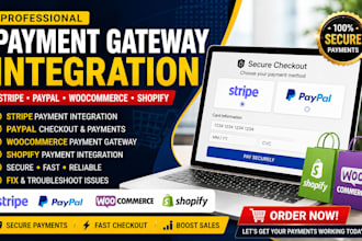 integrate stripe paypal payment gateway for woocommerce shopify