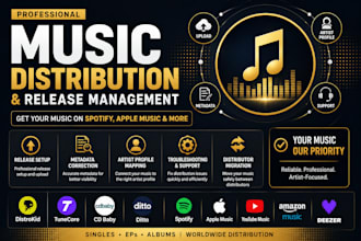 manage and distribute your music on distrokid, tunecore, cd baby