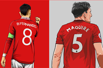 draw a unique illustration football  player or sport player