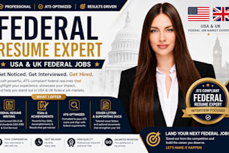 write an ats optimized federal resume for USA and UK jobs