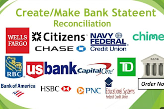 reconcile bank statement PDF to editable format