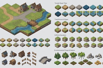 isometric top down game tileset tilemap rpg strategy game environment art