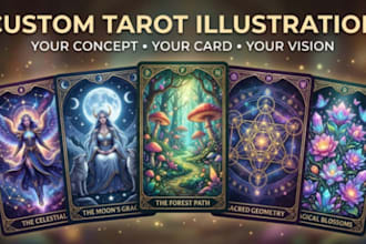 illustrate custom tarot cards from your concept