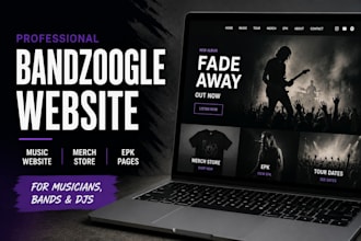 design bandzoogle website, music merch store epk for musicians, bands, and djs