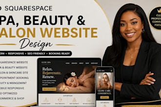 design squarespace spa website, beauty website, salon website or med spa