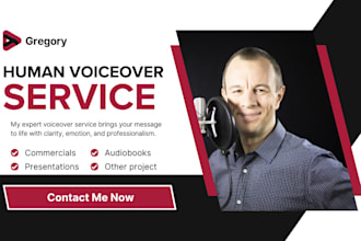 do male voice over for your commercial project, yt, script voiceover and acting