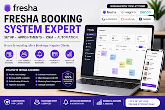 set up fresha booking, appointments, CRM, payments and salon automation