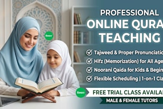 teach quran reading, tajweed,  for kids and adults