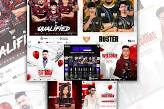 design esports posters, banners and broadcast overlays