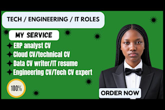 write tech resume CV, erp analyst CV, engineering CV, cyber CV pros, cloud CV