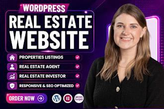 design real estate website realtor investor website idx wordpress elementor pro